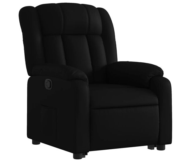 Vidaxl sillón reclinable elevable cuero artificial negro