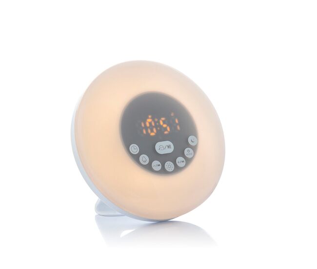 Despertador amanecer recargable con altavoz sunrilk innovagoods