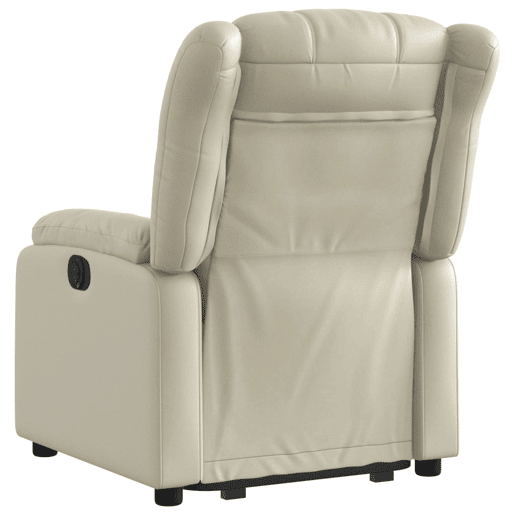 vidaXL Poltrona reclinável elevatória couro artificial cor creme vidaXL Poltrona reclinável elevatória couro artificial cor creme