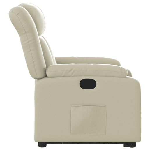 vidaXL Poltrona reclinável elevatória couro artificial cor creme vidaXL Poltrona reclinável elevatória couro artificial cor creme
