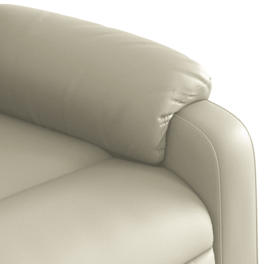 vidaXL Poltrona reclinável elevatória couro artificial cor creme vidaXL Poltrona reclinável elevatória couro artificial cor creme