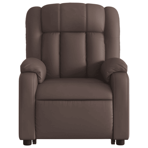 vidaXL Poltrona massagens reclinável elevatória couro artif. castanho vidaXL Poltrona massagens reclinável elevatória couro artif. castanho