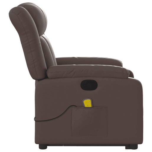 vidaXL Poltrona massagens reclinável elevatória couro artif. castanho vidaXL Poltrona massagens reclinável elevatória couro artif. castanho