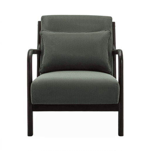 Cadeirão escandinavo em veludo cotelê e madeira, Lorens, Verde, 65x80x79 cm Cadeirão escandinavo em veludo cotelê e madeira, Lorens, Verde, 65x80x79 cm