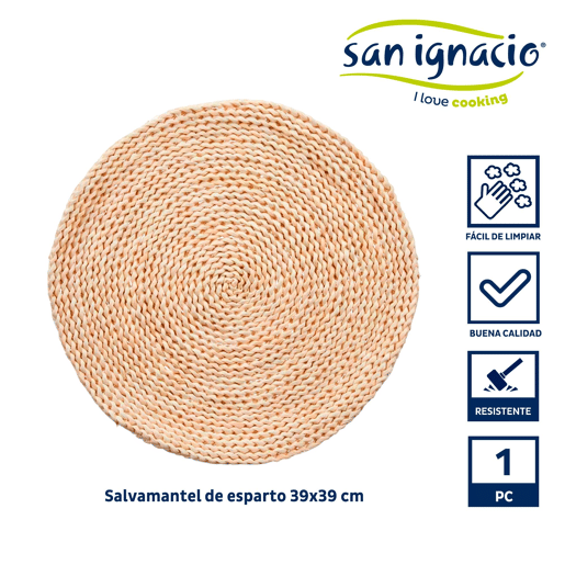 Base redonda esparto coleção KINVARA 39x39 cm