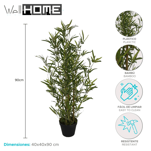 WELL HOME - Planta de Bambu Artificial em Vaso 40x40x90cm WELL HOME - Planta de Bambu Artificial em Vaso 40x40x90cm