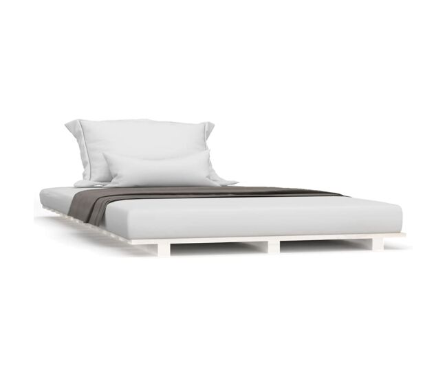 Estructura de cama madera maciza de pino blanco 100x200 cm