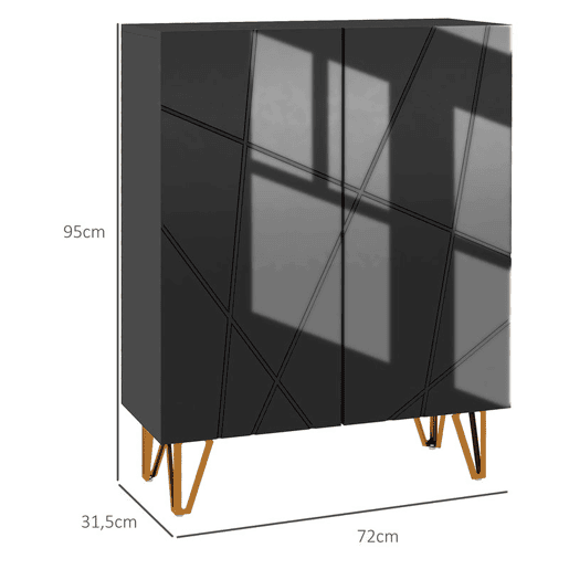 HOMCOM Móvel Sapateira de Entrada Armário Sapateira com Prateleiras Ajustáveis para 15-20 Pares de Sapatos para Corredor Entrada 72x31,5x95 cm Preto