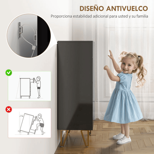 HOMCOM Móvel Sapateira de Entrada Armário Sapateira com Prateleiras Ajustáveis para 15-20 Pares de Sapatos para Corredor Entrada 72x31,5x95 cm Preto