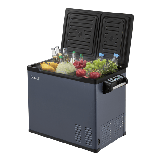 Frigorífico elétrico portátil Alberona para viagem aço 45 L- Azul Cinzento in.tec
