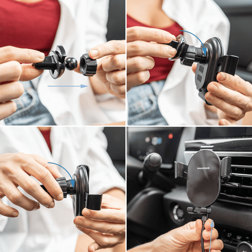 Suporte para Carregador Rápido Sem FIOS para Automóvel Chakar InnovaGoods Suporte para Carregador Rápido Sem FIOS para Automóvel Chakar InnovaGoods