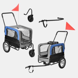 Atrelado para bicicletas para animais de estimação 143 x 67 x 96 cm até 20 kg Azul Cinzento Preto pro.tec
