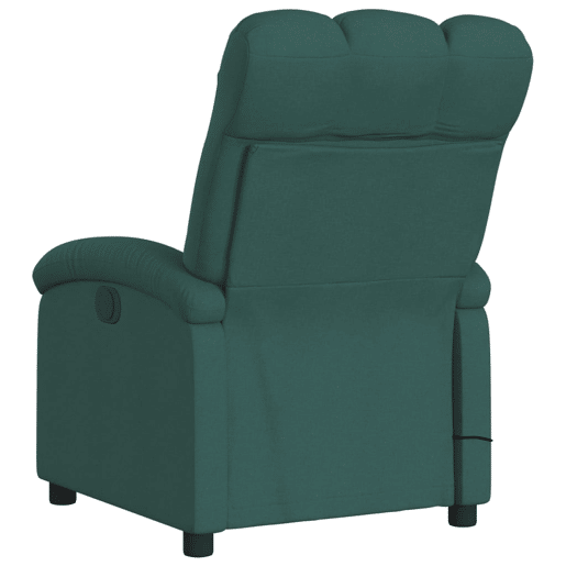 vidaXL Poltrona reclinável de massagens elétrica tecido verde-escuro vidaXL Poltrona reclinável de massagens elétrica tecido verde-escuro