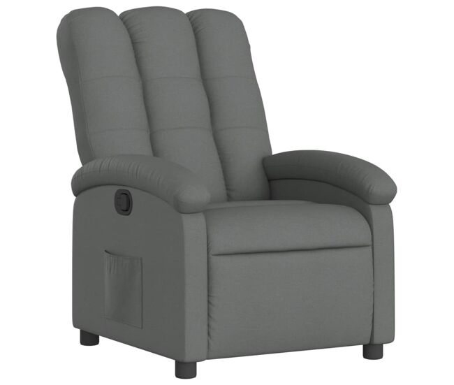 Vidaxl sillón reclinable de tela gris oscuro