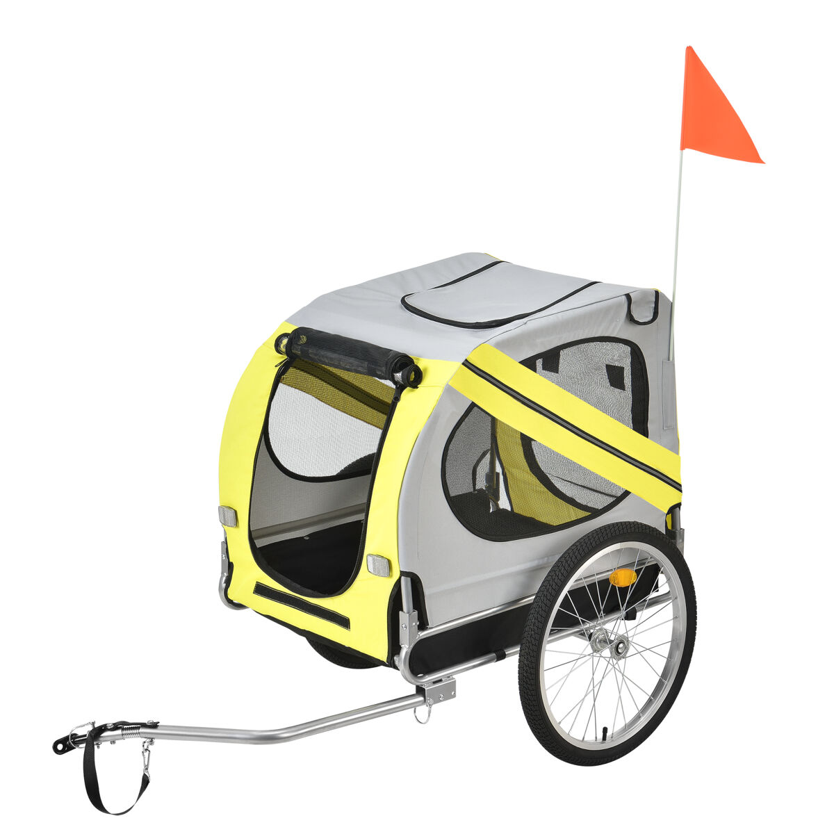 Remolque de bicicleta para mascotas 138 x 71 x 90 cm hasta 26 kg amarillo negro [pro.tec]