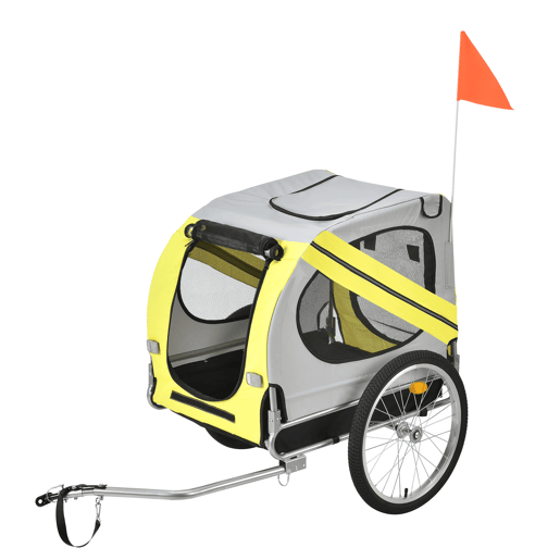 Atrelado para bicicletas para animais de estimação 138 x 71 x 90 cm até 26 kg Amarelo Preto pro.tec
