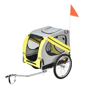Atrelado para bicicletas para animais de estimação 138 x 71 x 90 cm até 26 kg Amarelo Preto pro.tec