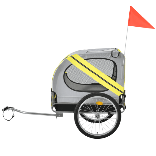Atrelado para bicicletas para animais de estimação 138 x 71 x 90 cm até 26 kg Amarelo Preto pro.tec
