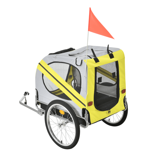 Atrelado para bicicletas para animais de estimação 138 x 71 x 90 cm até 26 kg Amarelo Preto pro.tec