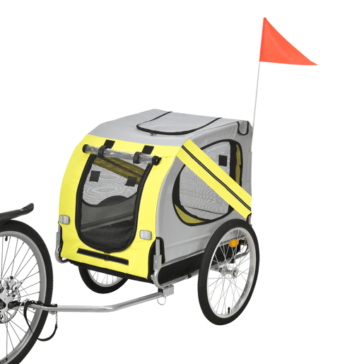 Atrelado para bicicletas para animais de estimação 138 x 71 x 90 cm até 26 kg Amarelo Preto pro.tec