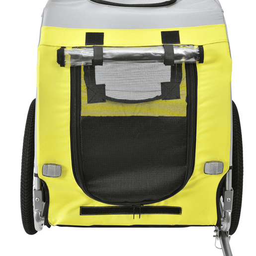 Atrelado para bicicletas para animais de estimação 138 x 71 x 90 cm até 26 kg Amarelo Preto pro.tec