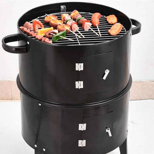 WELL HOME - Fumador de Churrasco com 2 Grelhadores e Termômetro