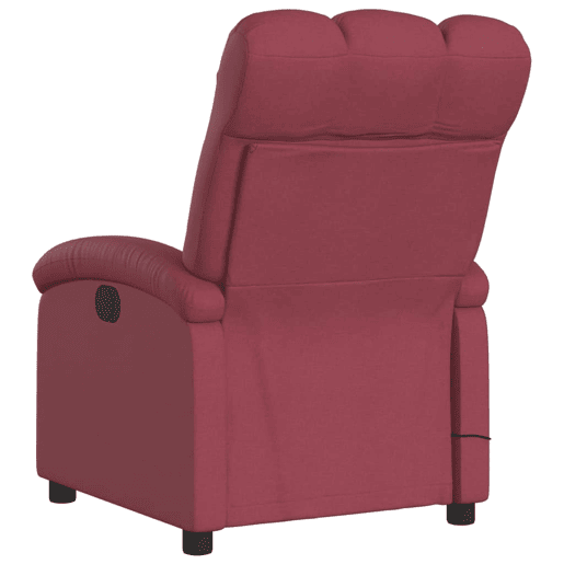 vidaXL Poltrona reclinável de massagens elétrica tecido vermelho tinto vidaXL Poltrona reclinável de massagens elétrica tecido vermelho tinto