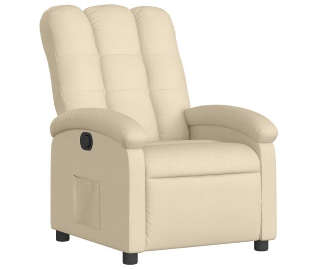Vidaxl sillón reclinable de tela crema
