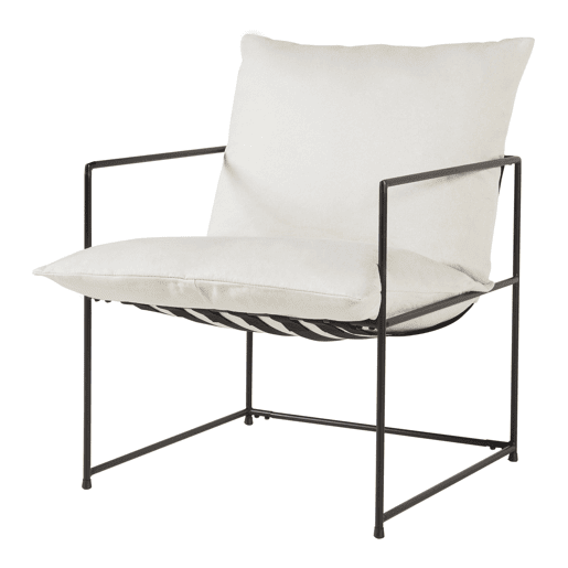 Poltrona Utsjoki com almofada lavável 90x61x70cm - PretoBege en.casa