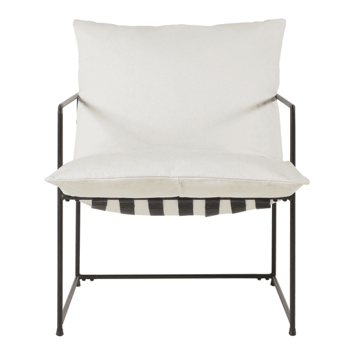 Poltrona Utsjoki com almofada lavável 90x61x70cm - PretoBege en.casa