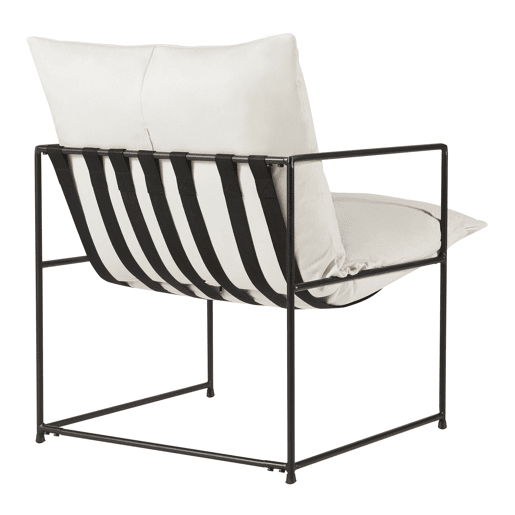 Poltrona Utsjoki com almofada lavável 90x61x70cm - PretoBege en.casa