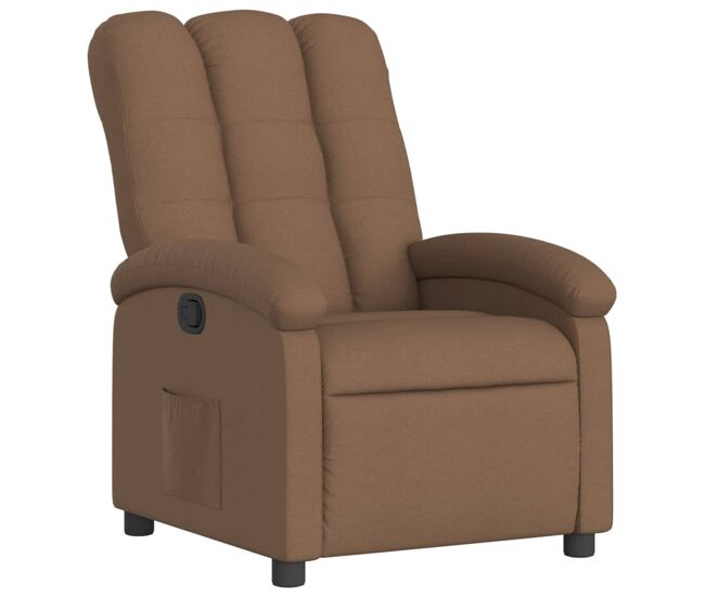 Vidaxl sillón reclinable de tela marrón