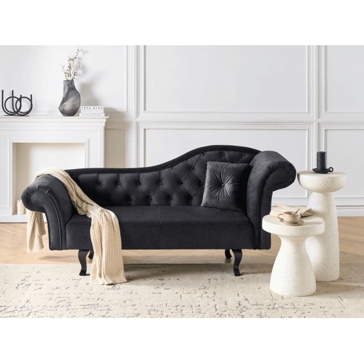 Beliani Chaise longue à direita Veludo LATTES