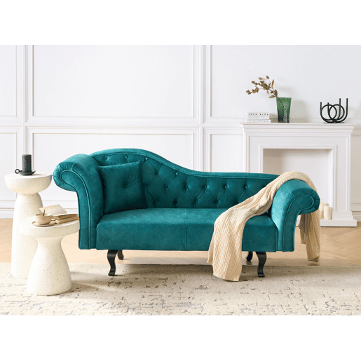 Beliani Chaise longue à esquerda Veludo LATTES