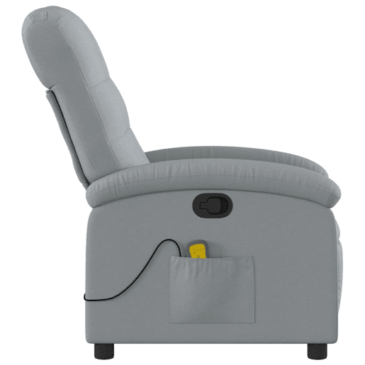 vidaXL Poltrona de massagens reclinável tecido cinzento-claro vidaXL Poltrona de massagens reclinável tecido cinzento-claro