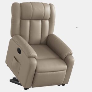 vidaXL Poltrona reclinável elevatória couro artificial cor cappuccino