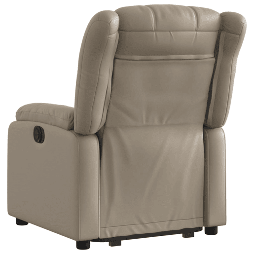 vidaXL Poltrona reclinável elevatória couro artificial cor cappuccino vidaXL Poltrona reclinável elevatória couro artificial cor cappuccino