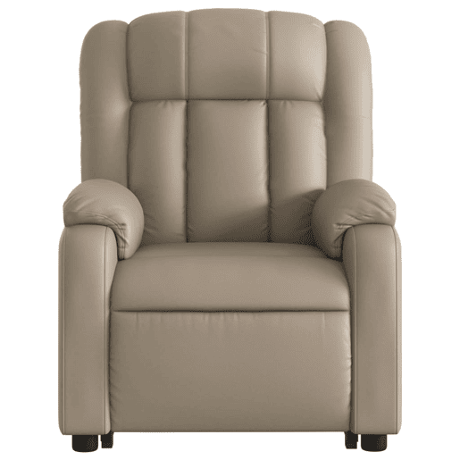 vidaXL Poltrona reclinável elevatória couro artificial cor cappuccino vidaXL Poltrona reclinável elevatória couro artificial cor cappuccino