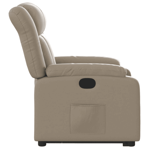 vidaXL Poltrona reclinável elevatória couro artificial cor cappuccino vidaXL Poltrona reclinável elevatória couro artificial cor cappuccino