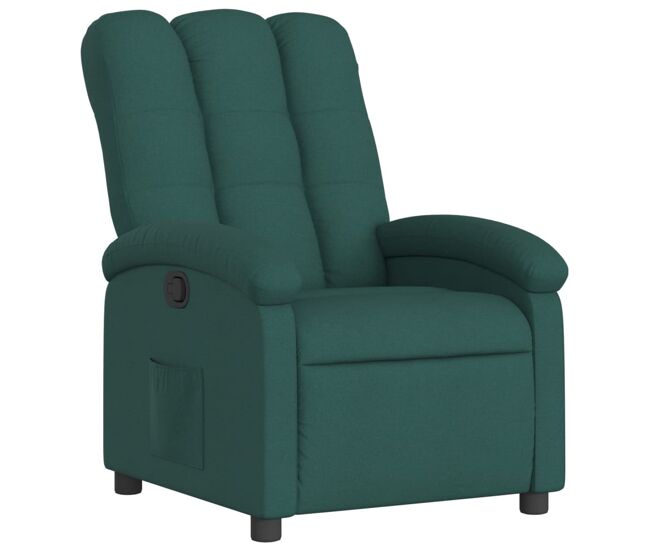 Vidaxl sillón reclinable de tela verde oscuro