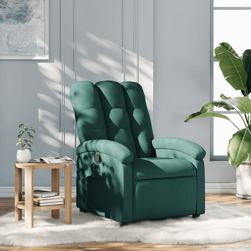 vidaXL Poltrona reclinável tecido verde-escuro vidaXL Poltrona reclinável tecido verde-escuro