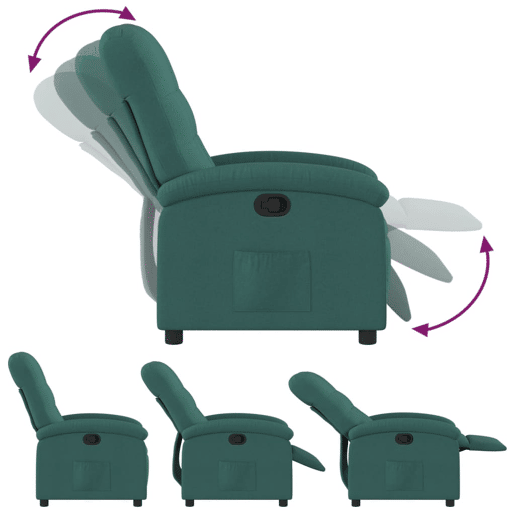 vidaXL Poltrona reclinável tecido verde-escuro vidaXL Poltrona reclinável tecido verde-escuro