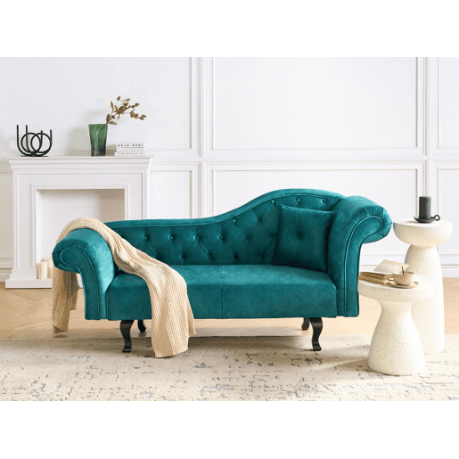Beliani Chaise longue à direita Veludo LATTES