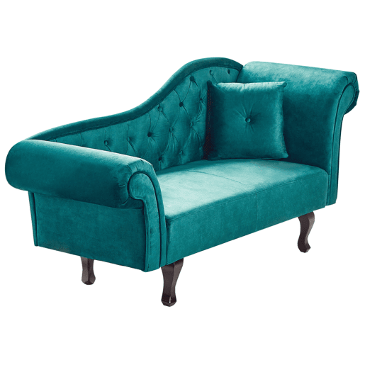 Beliani Chaise longue à direita Veludo LATTES