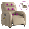 vidaXL Poltrona massagens reclinável elétrica couro artif. cappuccino