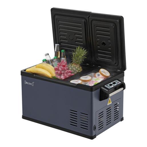 Frigorífico elétrico portátil Alberona para viagem aço 26 L- Azul Cinzento in.tec