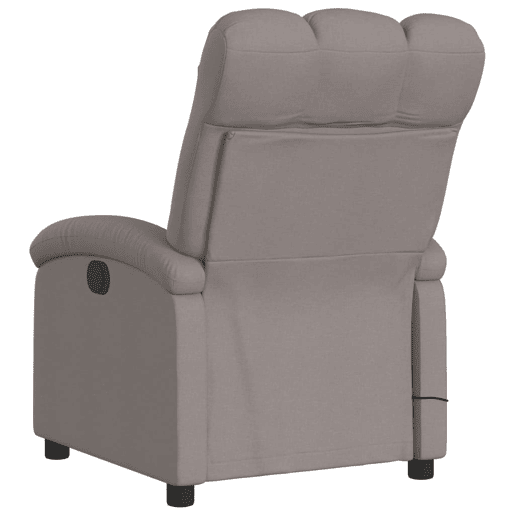 vidaXL Poltrona reclinável massagens elétrica tecido cinza-acastanhado vidaXL Poltrona reclinável massagens elétrica tecido cinza-acastanhado