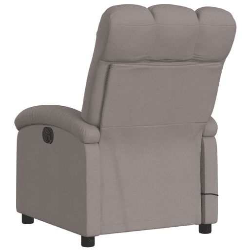 vidaXL Poltrona reclinável massagens elétrica tecido cinza-acastanhado vidaXL Poltrona reclinável massagens elétrica tecido cinza-acastanhado