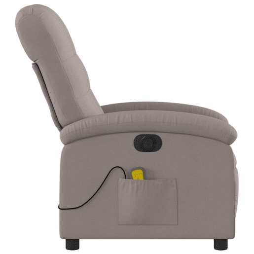 vidaXL Poltrona reclinável massagens elétrica tecido cinza-acastanhado vidaXL Poltrona reclinável massagens elétrica tecido cinza-acastanhado