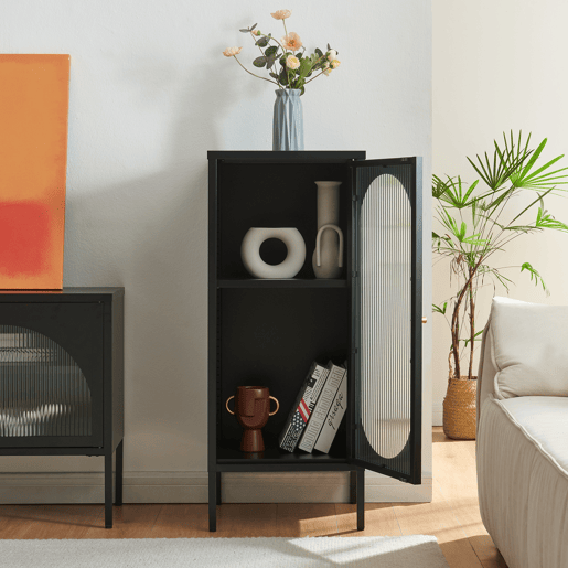 Aparador Karlskrona açovidro 60x42,5x40 cm - Preto mate en.casa